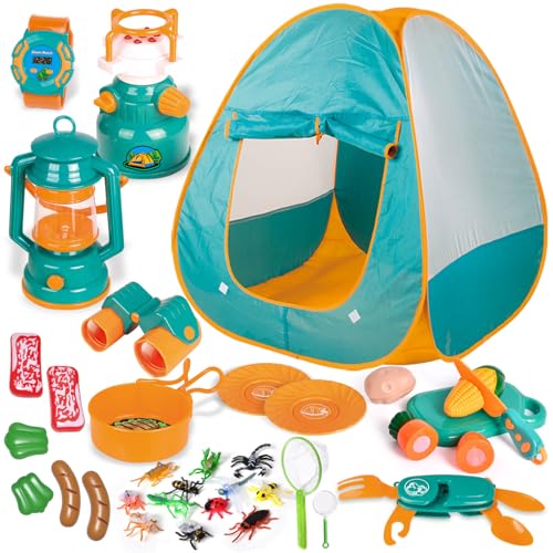 FUN LITTLE TOYS Kids Camping Set with Pop Up Tent