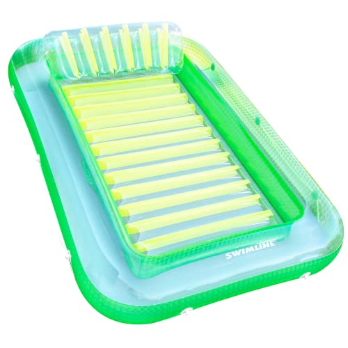 SWIMLINE Original Suntan Tub Series Classic Inflatable Tanning Float Floating Lounge | Personal Tan Pool Hybrid Lounger | Adjustable Pillow | Fill with Water | Reflective Tanning Design