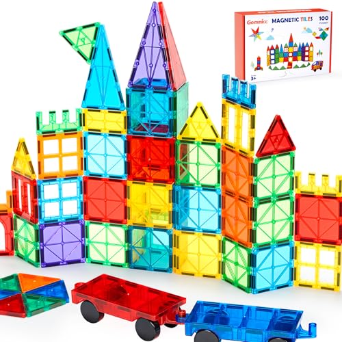 Gemmicc 100 PCS Magnetic Tiles