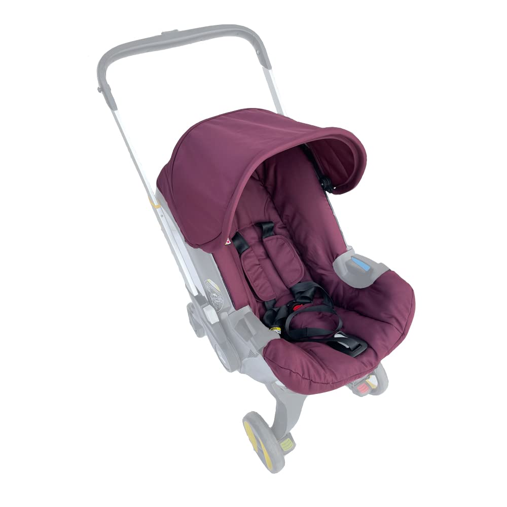 Seat Cushion Changing Kits Clothes, Sun Shade, Stroller Canopy Compatible with Doona Car Seat & Stroller (Wine Red)