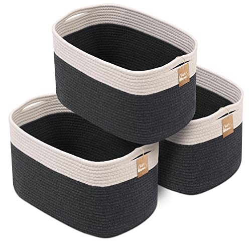 CHAT BLANC Cotton Rope Baskets (White & Graphite)