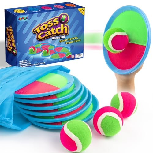 Ayeboovi Kids Toys Toss and Catch Ball Set with 6 Paddles 3 Balls Outdoor Games for Kids Beach Pool Yard Games Toys for 3-12 Years Old Boys Girls Kids Adults Family Birthday Gift Stocking Stuffers