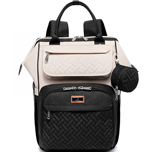 BabbleRoo Diaper Bag Backpack (Apricot & Black)
