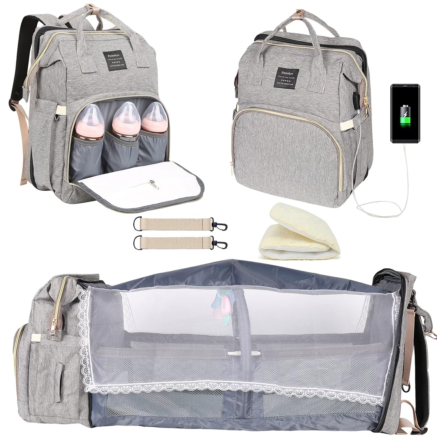 Fwkekye Baby Diaper Bag Backpack