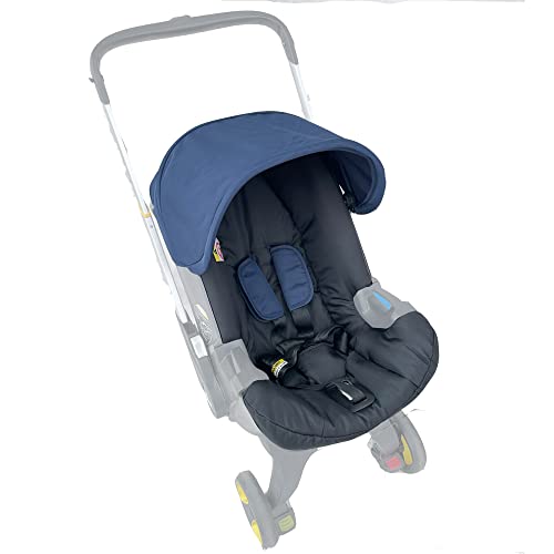 Seat Cushion Changing Kits Clothes, Sun Shade, Stroller Canopy Compatible with Doona Car Seat & Stroller (Black Blue)