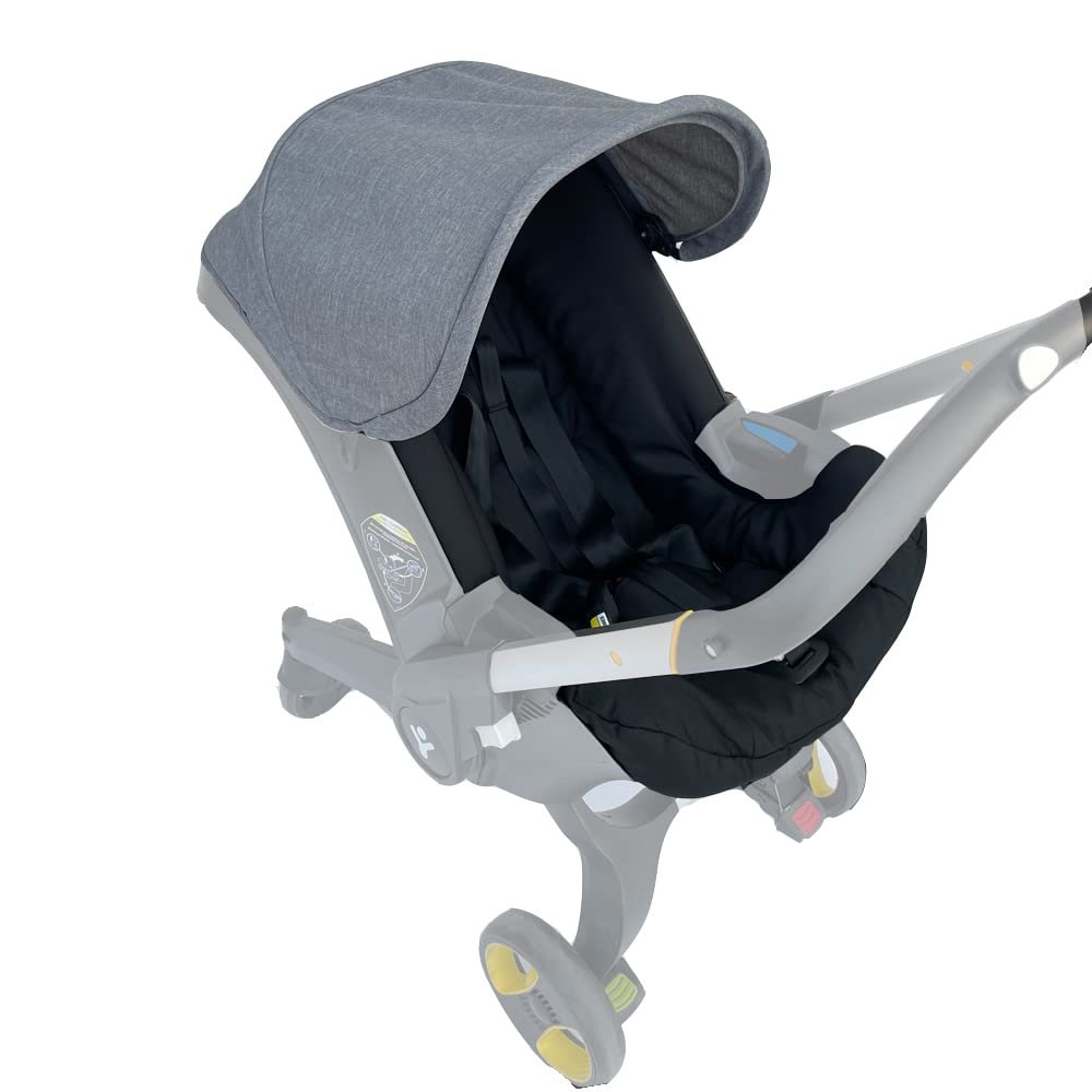 Seat Cushion Changing Kits Clothes, Sun Shade, Stroller Canopy Compatible with Doona Car Seat & Stroller (Black Grey)