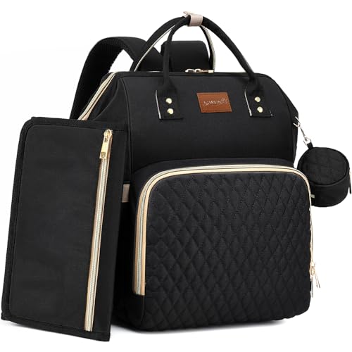 ROSEGIN Quilted Diaper Bag (Black)