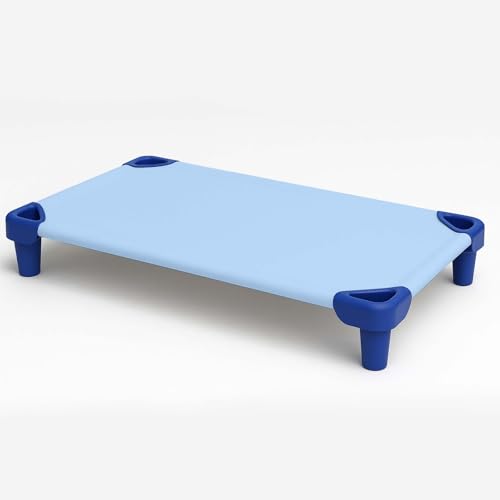 KRISHNA Daycare Cot Sheets for Toddler and Preschool with Corner Elastic Loops, Soft & Comfortable Brushed Microfiber Crib Sheet Kids Naptime, 22" x 54", Pack of 10, Light Blue