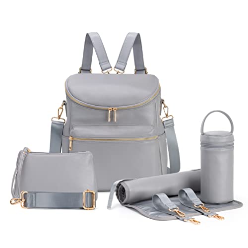 Minsong Diaper Bag Backpack (Dark Grey)