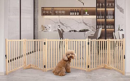YOCAN Paint-Free Wooden Freestanding Gate