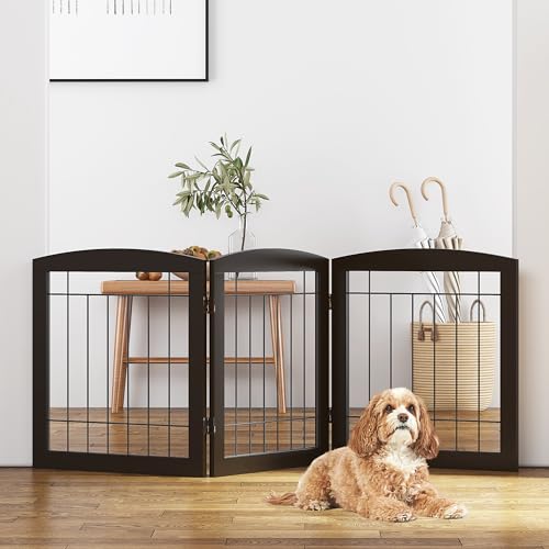 PAWLAND Free Standing Dog Gate (Espresso)