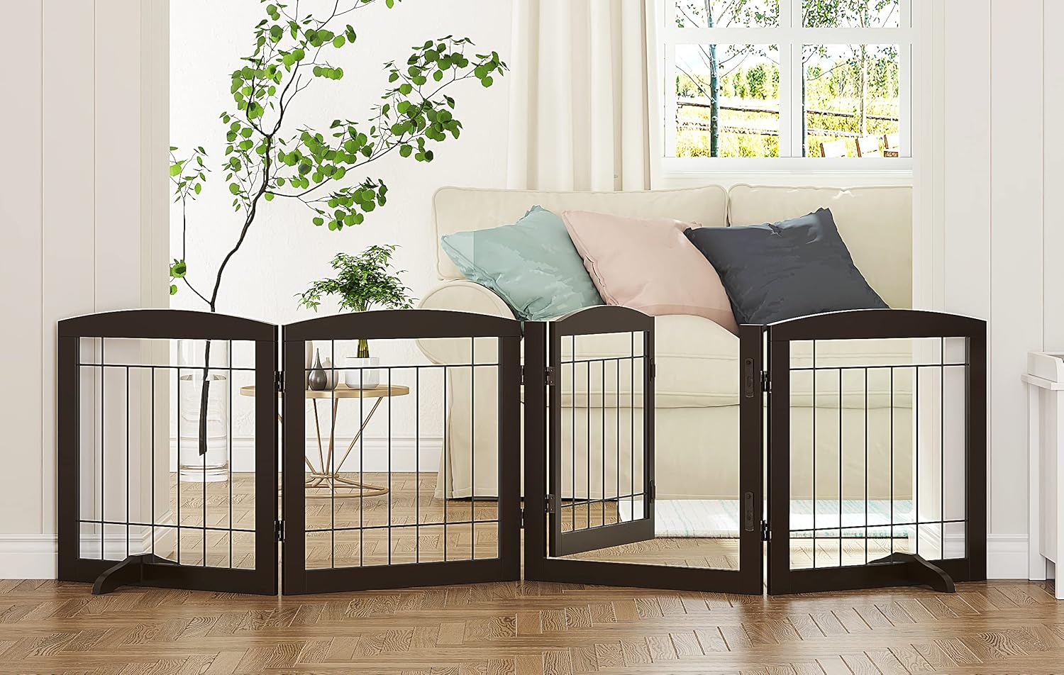 PAWLAND Freestanding Dog gate (Espresso)