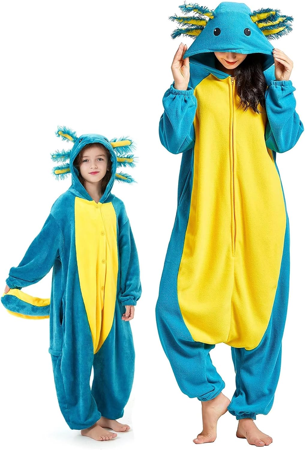 DarkCom Kids Animal Onesie,Women and Mens Cosplay Axolotl Onesie Halloween Costume Christmas Pajamas Sleepwear