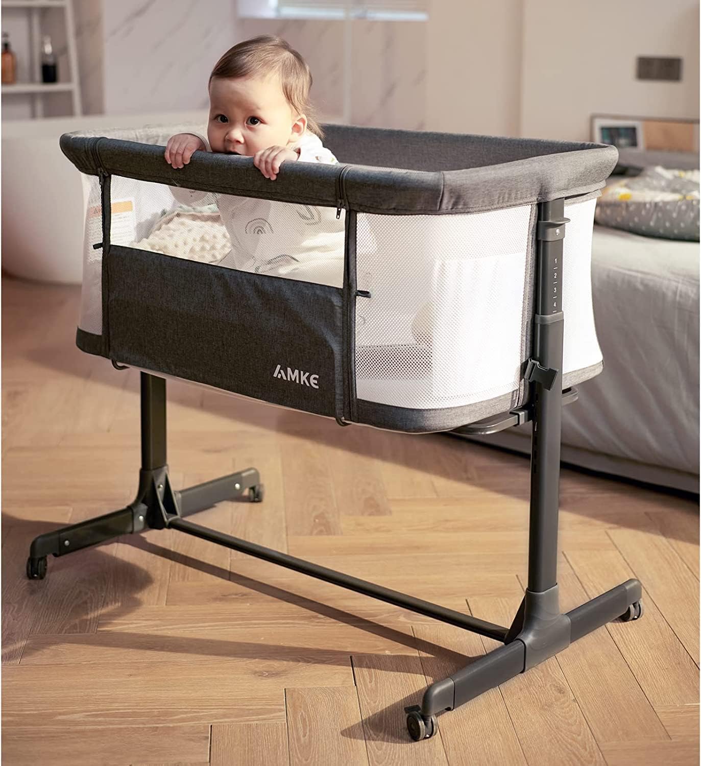 AMKE Baby Bassinets, All mesh Crib