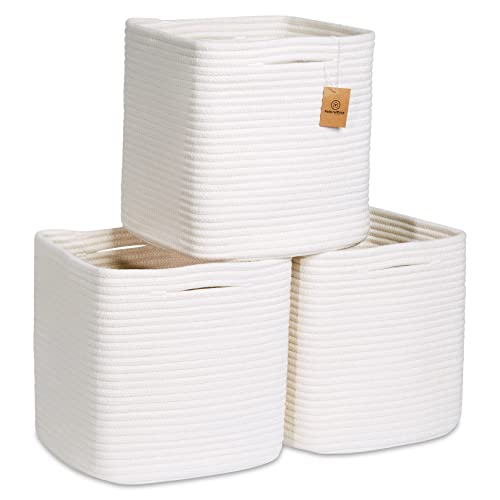 NaturalCozy 11" Cotton Rope Storage Cubes
