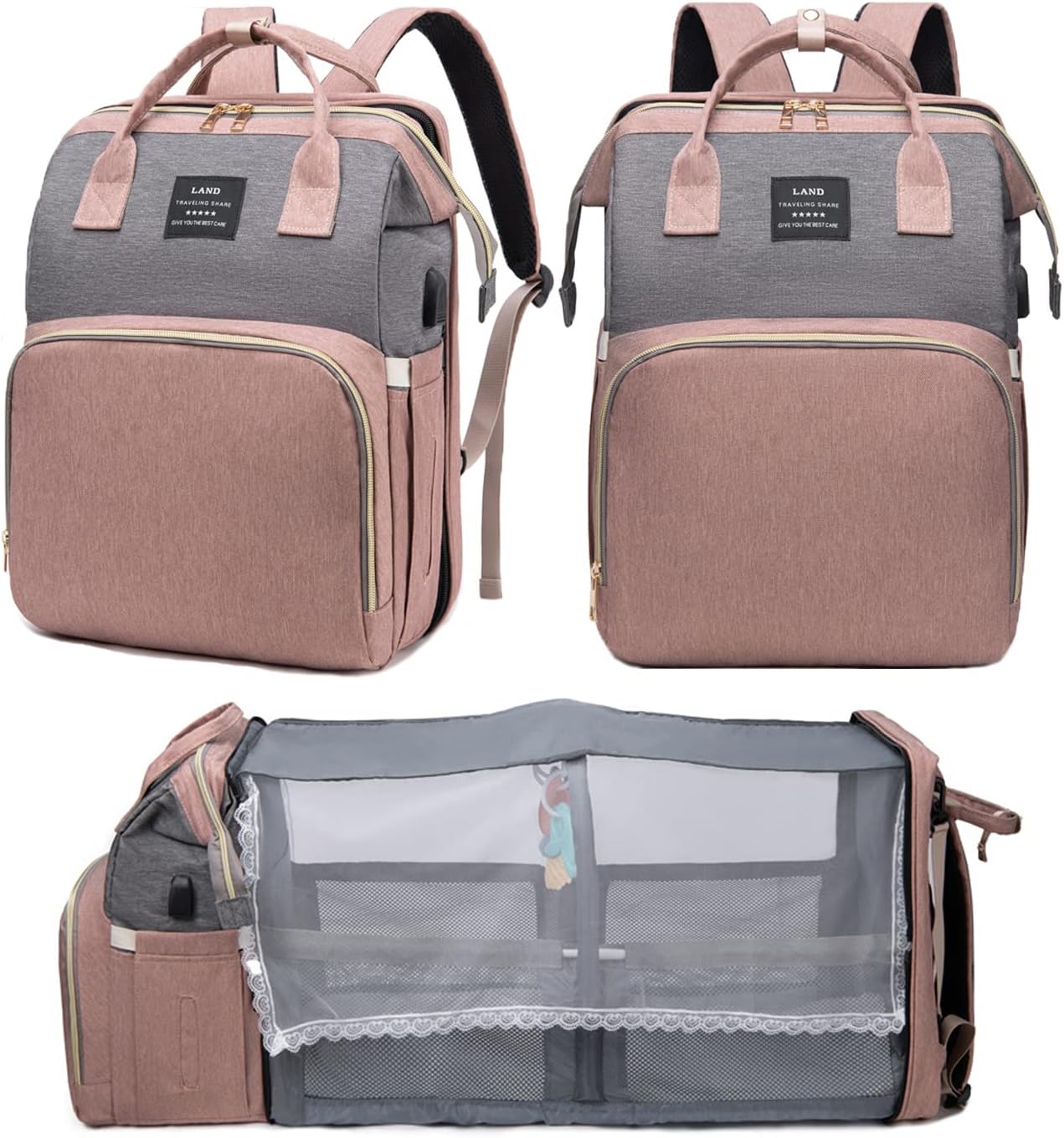Fandiar Diaper Bag with Changing Station