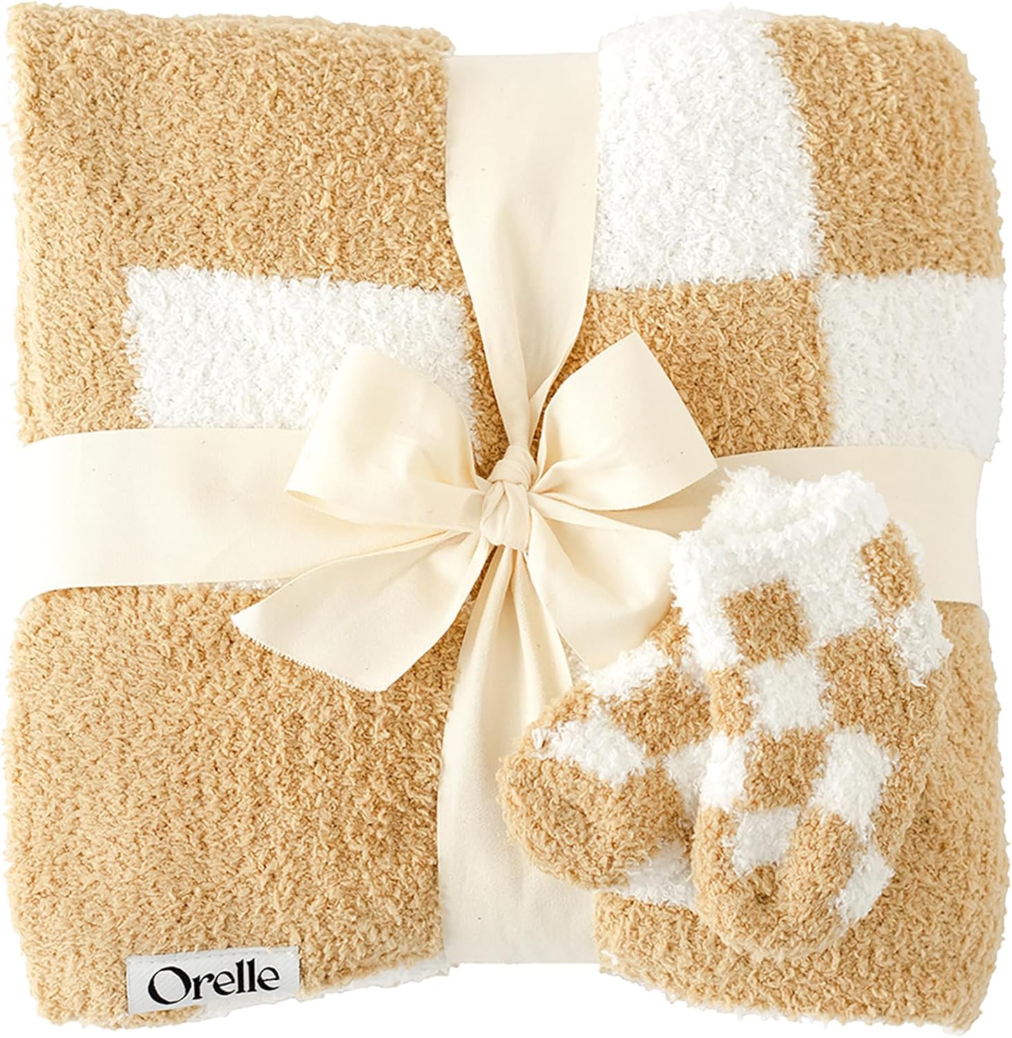 Orelle Checkered Blanket (Beige)