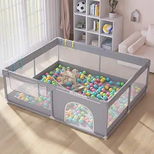 Extra Large Baby Playpen 71"x59"x27",Playpen for Babies and Toddlers Thickened Sponges Ensure Safety,Play Yard for Baby with Storage Bag & Anti-Slip Base,Sturdy Safety Kids Activity Center