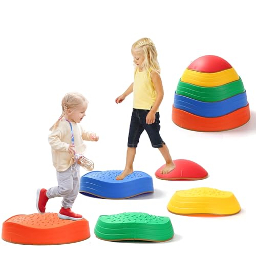 Fanboxk Stepping Stones for Kids,Non-Slip Toddler Sensory Stepping Stones for Promoting Toddler Balance Coordination Skills,Obstacle Courses Sensory Toys Outdoor or Indoor Play for Kids Age 3-8