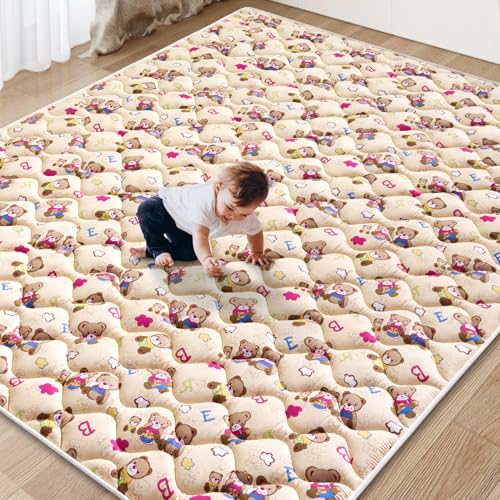 Baby Play Mat - 79" X 71",Premium Thicker Foam One-Piece Crawling Mat, Machine Washable, Extra Large Anti-Slip Activity Playmat for Babies, Toddlers & Infants