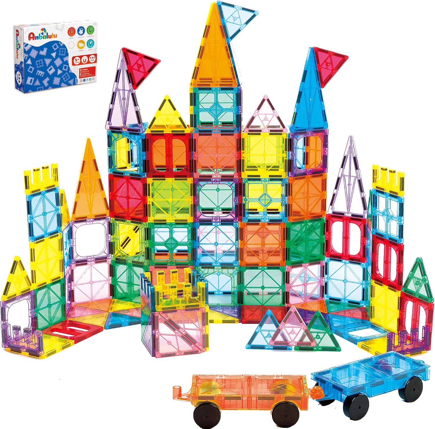 Magnetic Building Tiles, 134PCS