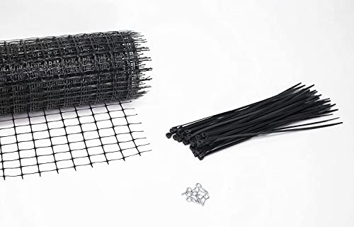 Kidkusion Deck Guard - 30' L x 38" H - Made in USA - Outdoor Balcony & Stairway Deck Rail Safety Net - Black - Child & Pet Safety