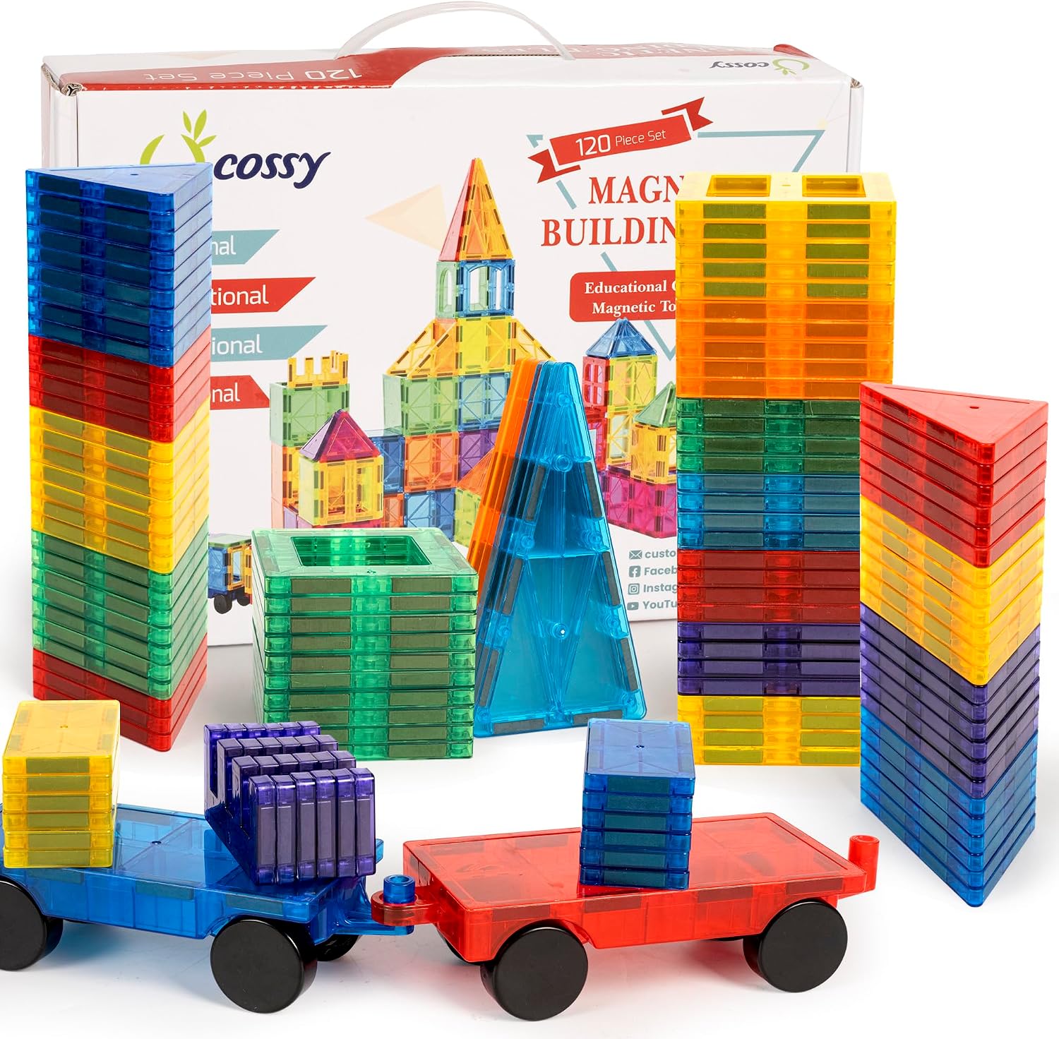 cossy 120Pcs Magnetic Tiles
