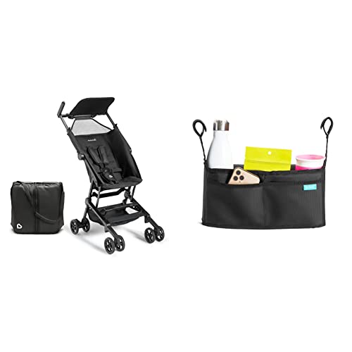 Munchkin SparrowTM Ultra Compact Lightweight Travel Stroller for Babies & Toddlers and Stroller Organizer Bag, Black