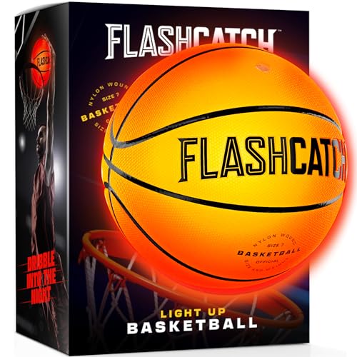 Light Up Basketball - Glow in The Dark - Sports Gear Accessories Gifts for Boys 8-15+ Year Old - Kids Teens Gift Birthday Ideas - Teen Boy Toys Ages 8 9 10 11 12 13 14 15 Outdoor Teenager