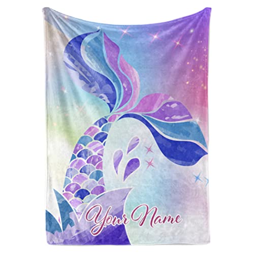 Personalized Mermaid Fleece Blanket