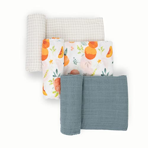 Little Unicorn Premium Muslin Swaddle 3-Pack (Georgia Peach 2)