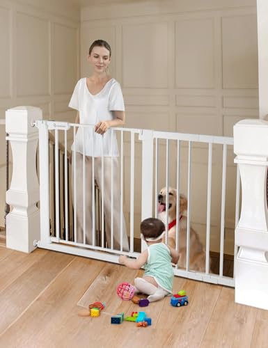 COMOMY 30" Tall Baby Gate (White)