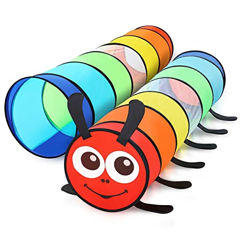 Moncoland Kids Play Tunnel Tent for Toddlers, Pack of 2 Colorful Pop Up Crawl Tunnel Toy Baby or Pet, Collapsible Gift Boy and Girl Tunnel Indoor Outdoor Game