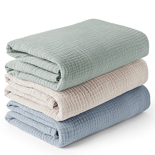 Konssy 3 Pack Muslin Swaddles