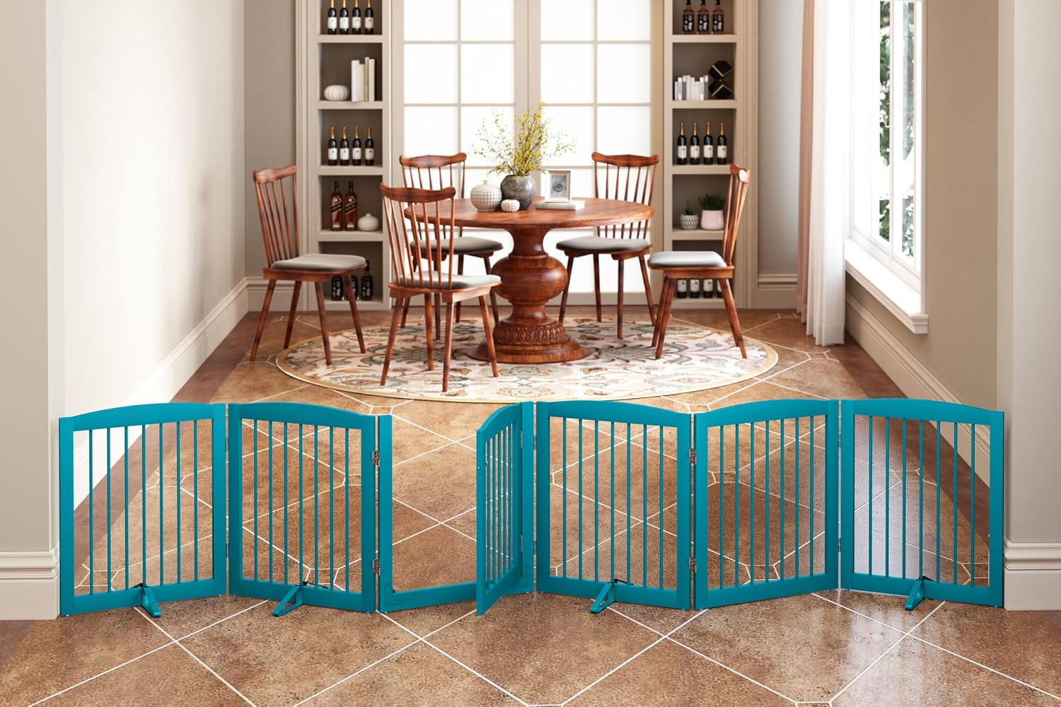 PUPETPO 120-inch Freestanding Pet Gate