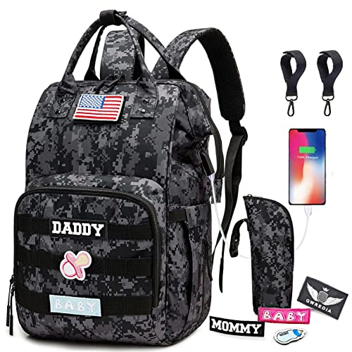 QWREOIA Camo Diaper Bag Backpack