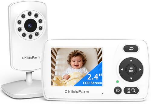 ChildsFarm Portable Baby Monitor with Camera and Audio, No WiFi Baby Camera, Video Baby Monitor with Screen, Night Vision, VOX, Crying Detection, Plug & Play