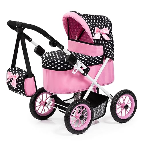 Bayer: Trendy Pram - Hearts Black & Pink