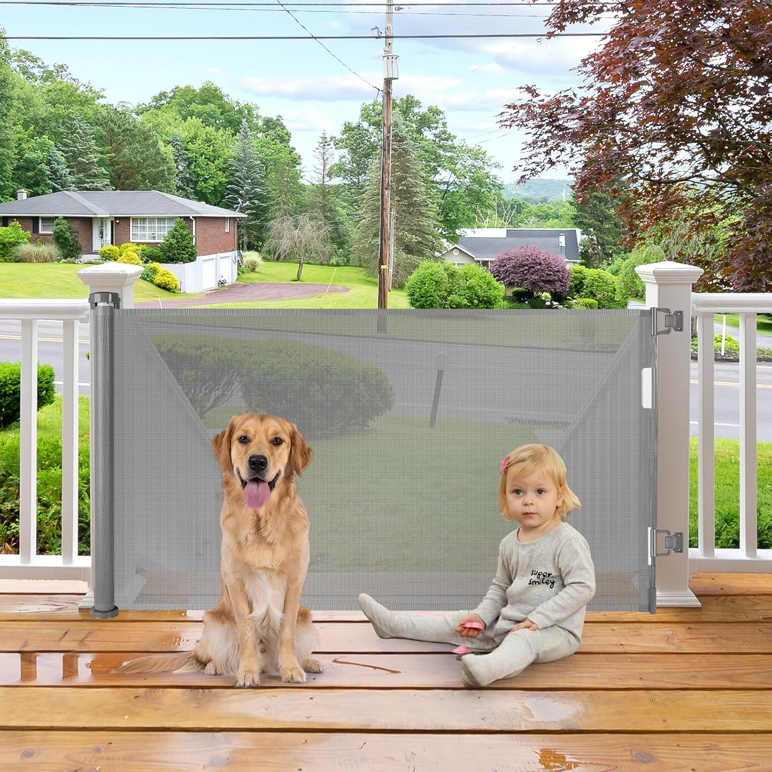 BETERTEK 55 Inch Retractable Dog Gate