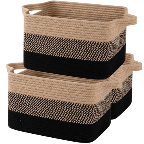 OIAHOMY Pack of 3 Baskets (Black & Brown)