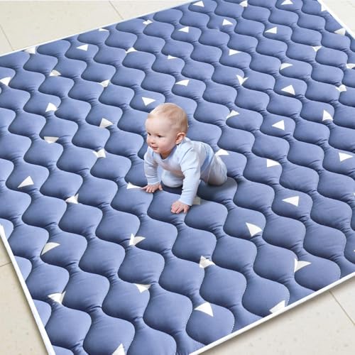 Premium Foam Baby Play Mat for Floor 47" X 47", Thicken One-Piece Crawling Mat, Non-Slip Cushioned Baby Playmats for Infants, Babies, Toddlers - Machine Washable for Easy Care