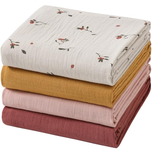 POMISO 4-Pack Muslin Swaddles