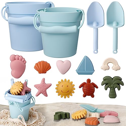 Hungdao 14 Pcs Silicone Beach Toys Travel Set