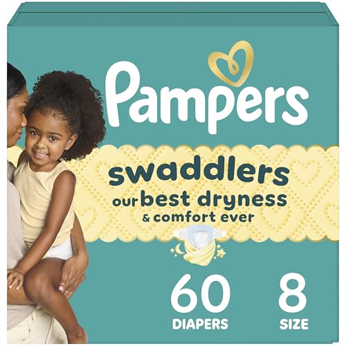 Pampers Swaddlers Diapers, Size 8, 60 Count