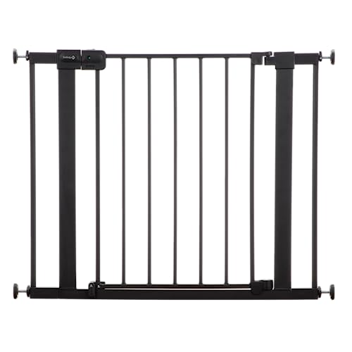 Safety 1st Easy Install Baby Gate for Doorways, Auto-Close Pressure-Mounted Magnetic Latch, Indoor Dog Gates, No Drilling, Fits 29"-38", Black