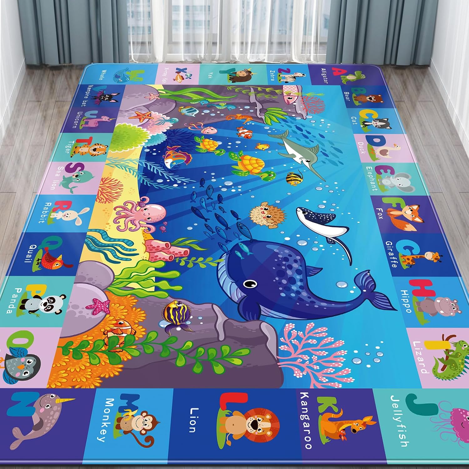 LTKOUGFAM Kids Play Rug — Animals