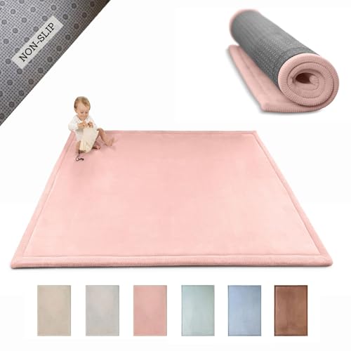 Stylish Coral Velvet Baby Play Mat