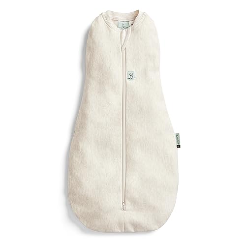 ergoPouch Cocoon Swaddle Sack 0.2 TOG - Baby Sleep Sack, Gentle Snug Fit Helps Calm Startle Reflex, Ideal for Arms In/Out Sleeping, Soft Breathable Fabric for Better Sleep (0-3 Months, Oatmeal Marle)