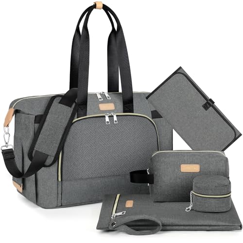 ITIEZY Diaper Bag Tote for Baby - Large Mommy Bag with Portable Changing Pad Pacifier Case, Hospital Bags Travel Baby Bag