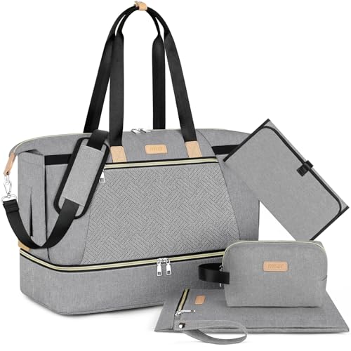 ITIEZY Diaper Bag Tote for Baby - Large Mommy Bag with Portable Changing Pad